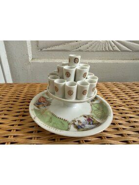 Antique 1920s German Porcelain Tube Cigarette Holder Stnad Courting Couple